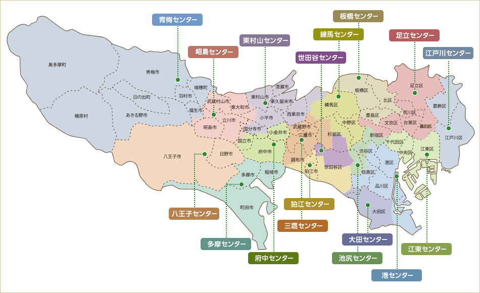 東京の定期便 配送エリア