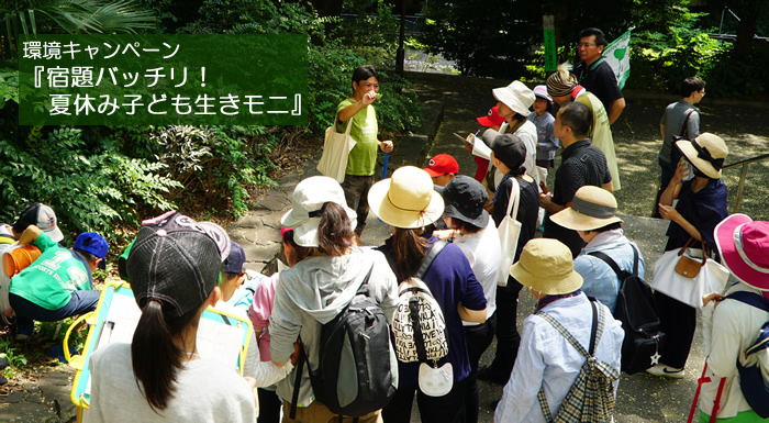 親子で都会に残っている自然を見てみよう！「宿題バッチリ！夏休み子ども生きモニ」