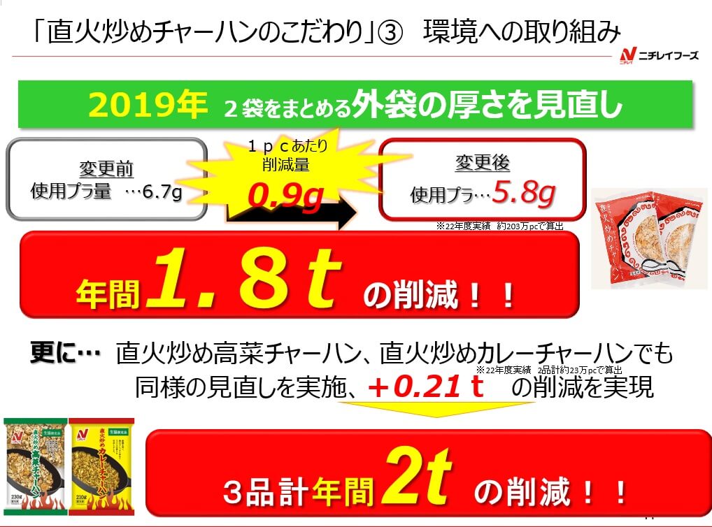 「直火炒めチャーハン」以外にも産直米を使った商品はいろいろ！※１食あたりの摂取量は、炊飯米の数値となります。