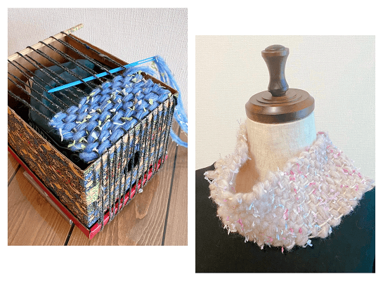【1】10/19　手織り体験ワーク　箱織りのスヌード作りに挑戦！