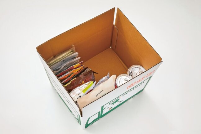 かわいいイラストが備蓄品の目印に