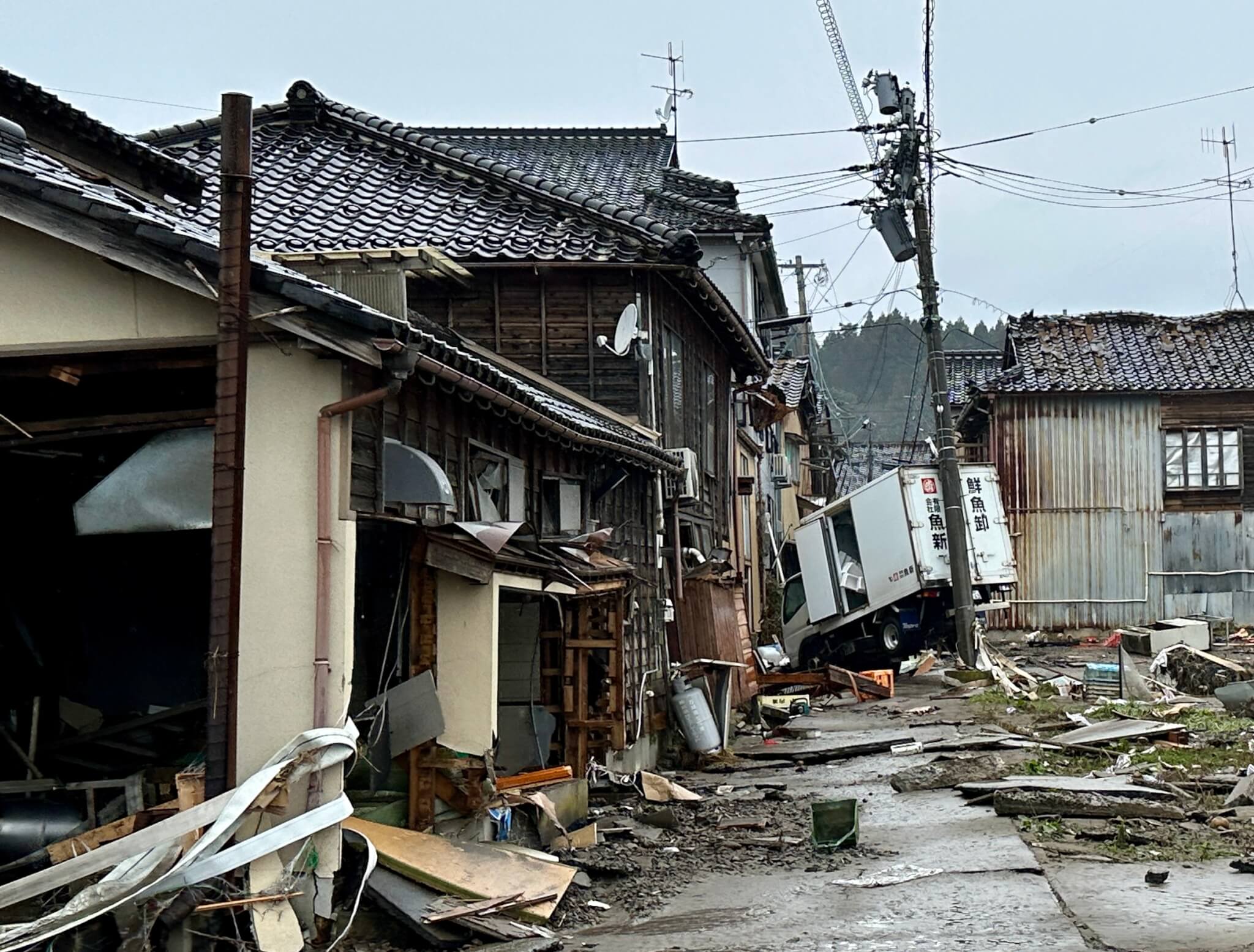 珠洲市のようす　画像提供：ピースボート災害支援センター