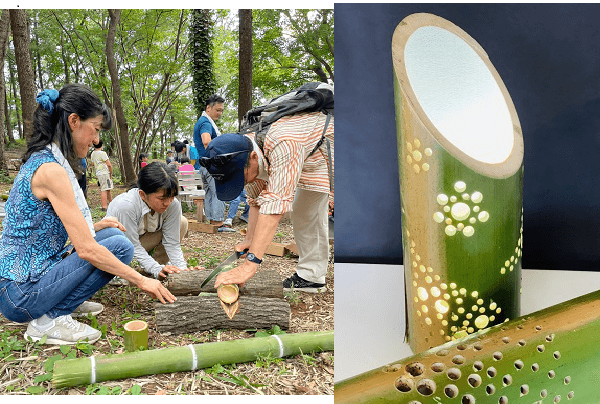 【1】3月23日「いなぎめぐみの里山」 伐採竹を使って竹行燈をつくろう