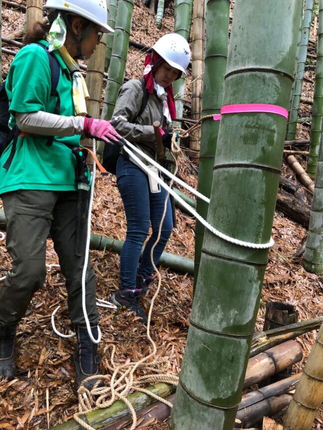 森林に入り実践