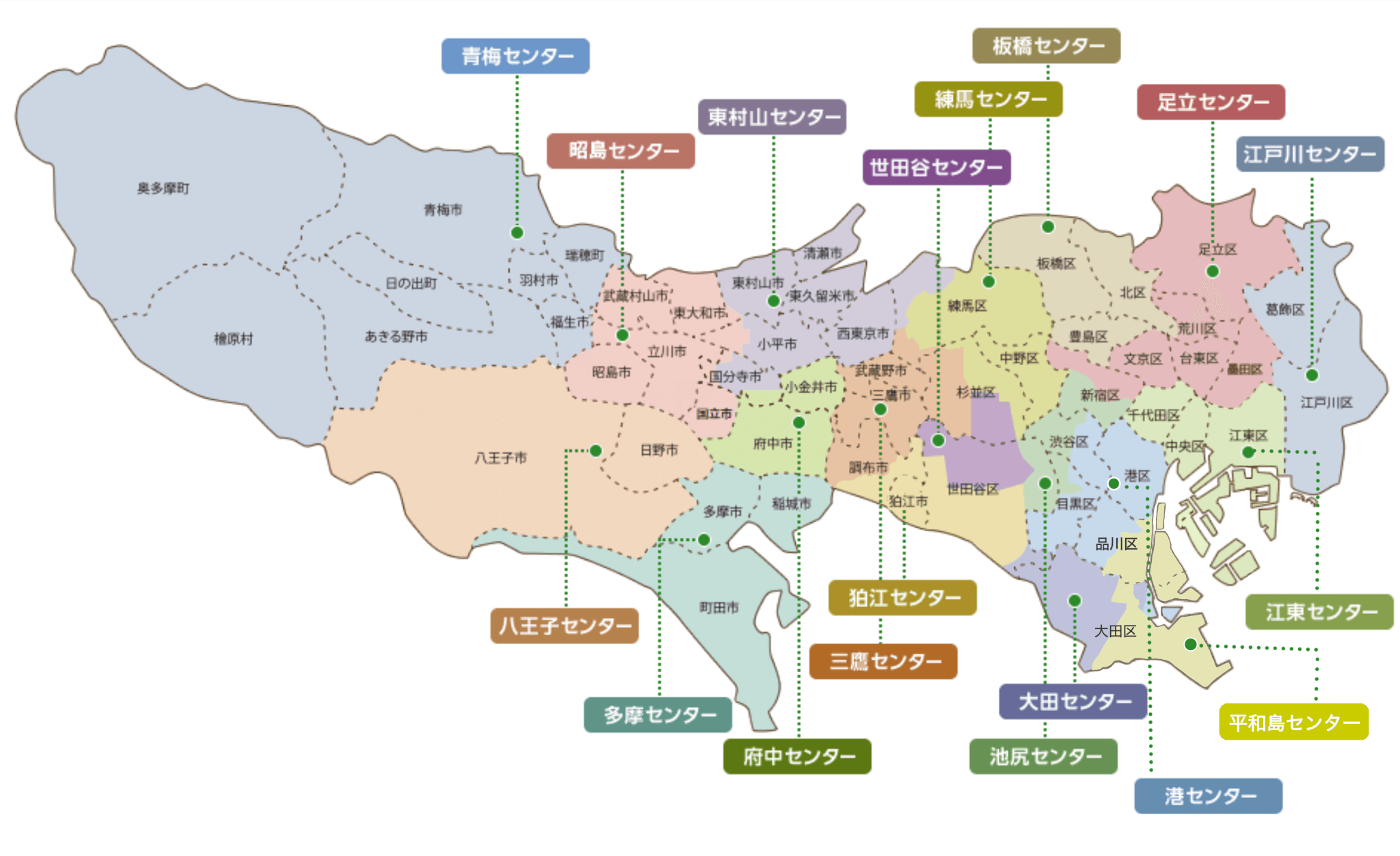 東京の定期便 配送エリア