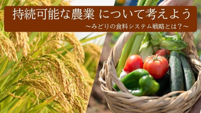 【食の安全学習会】「持続可能な農業について考えよう」～みどりの食料システム戦略とは？～