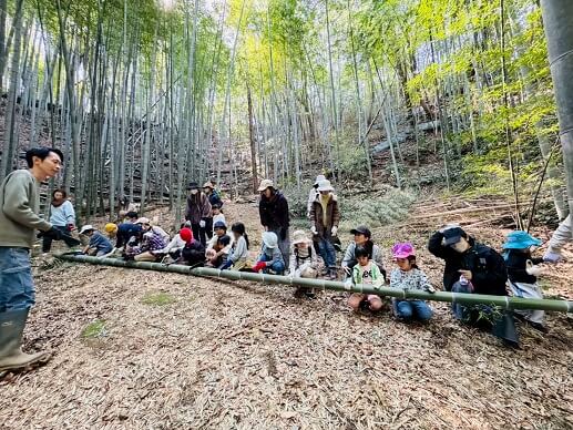 【1】3月21日【2】3月22日「いなぎめぐみの里山 伐採竹を使って竹行燈づくり!」