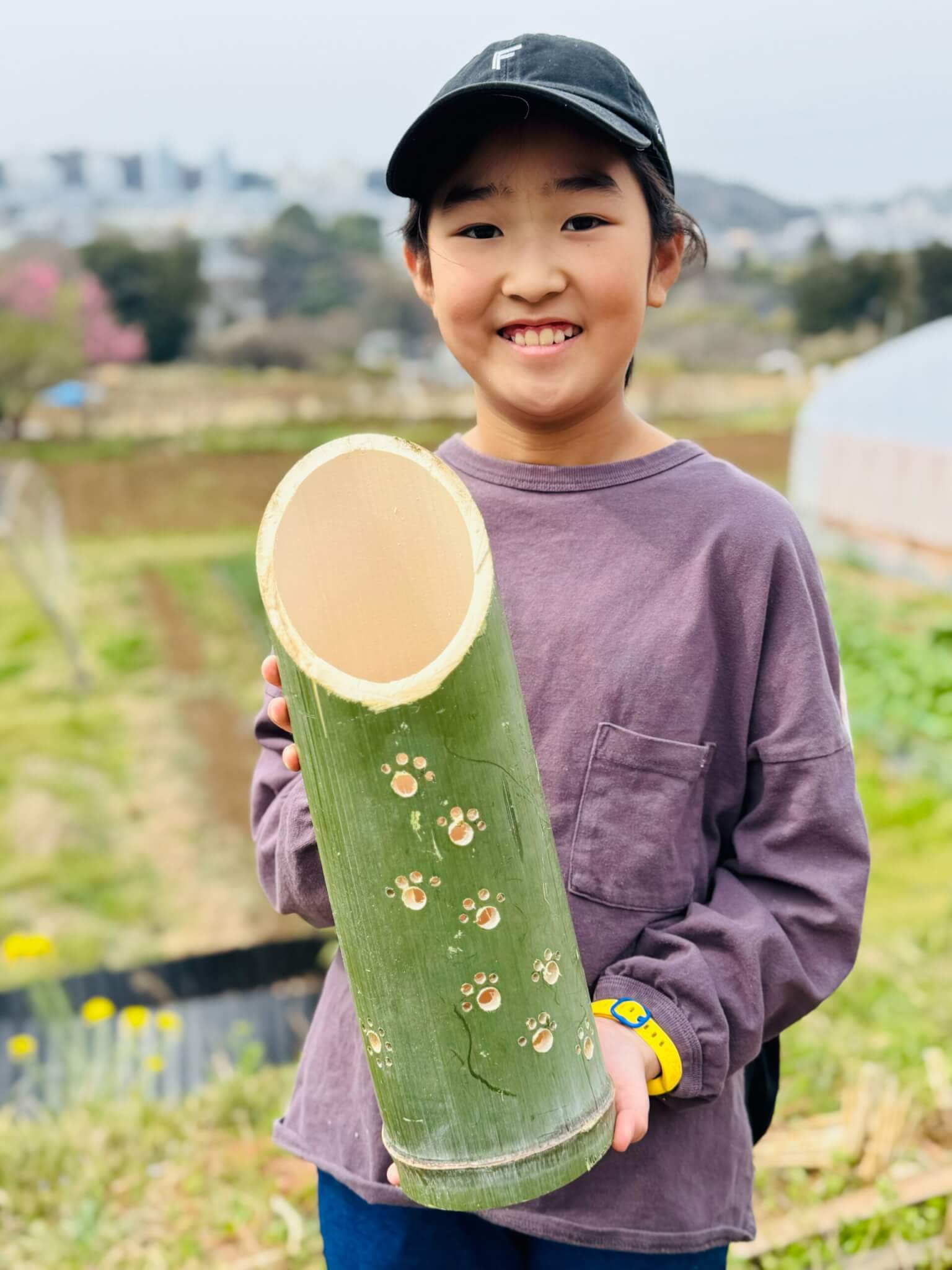 伐採竹で竹行燈