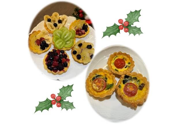 食育リーダーの食育講座 米粉のフルーツタルトとキッシュでクリスマス♪